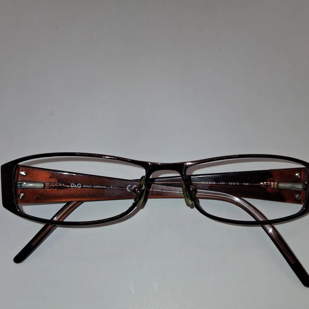 D&G Dolce Gabbana 5028 147 Brown Blue Rectangular Eyeglasses Frames 53-15-140